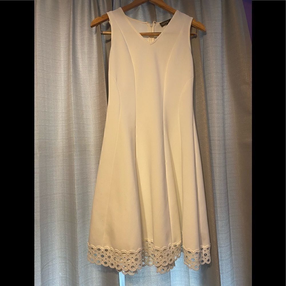 🎀Donna Ricco short sleeve beige dress size:6
